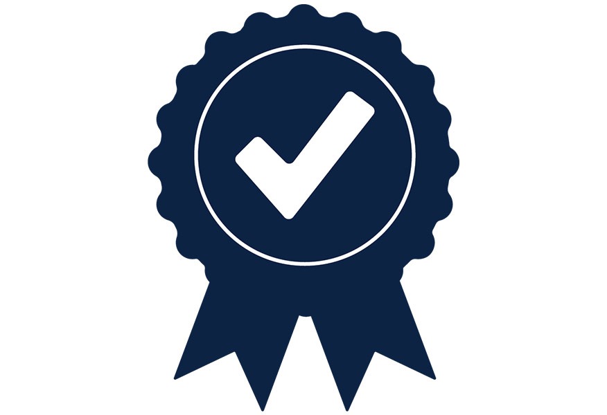Tamlite accreditation rosette image in blue