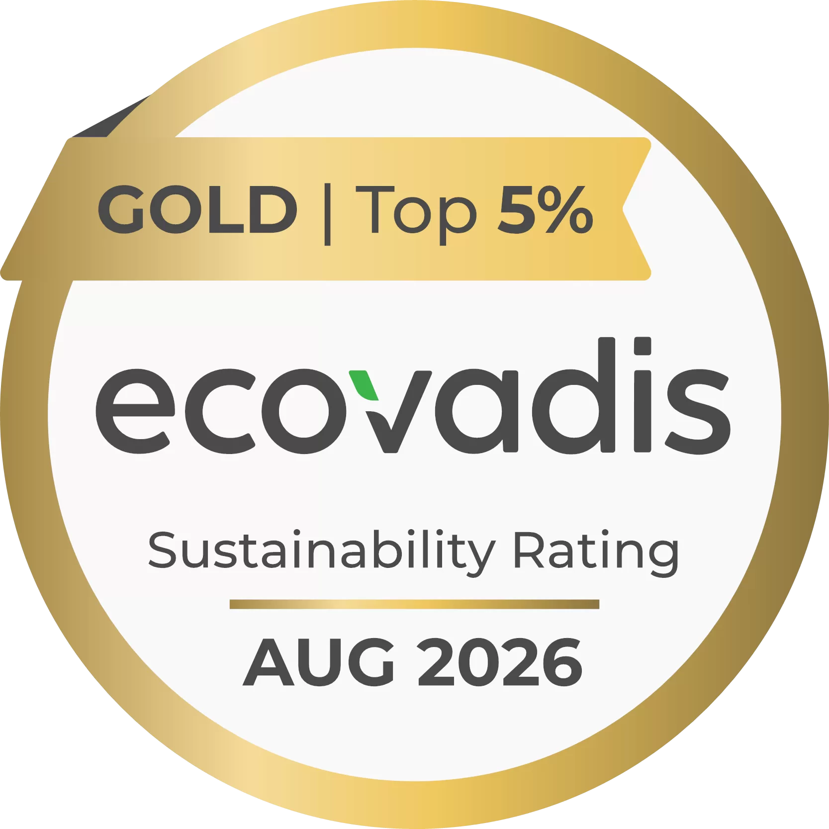 EcoVadis Gold Medal September 2026