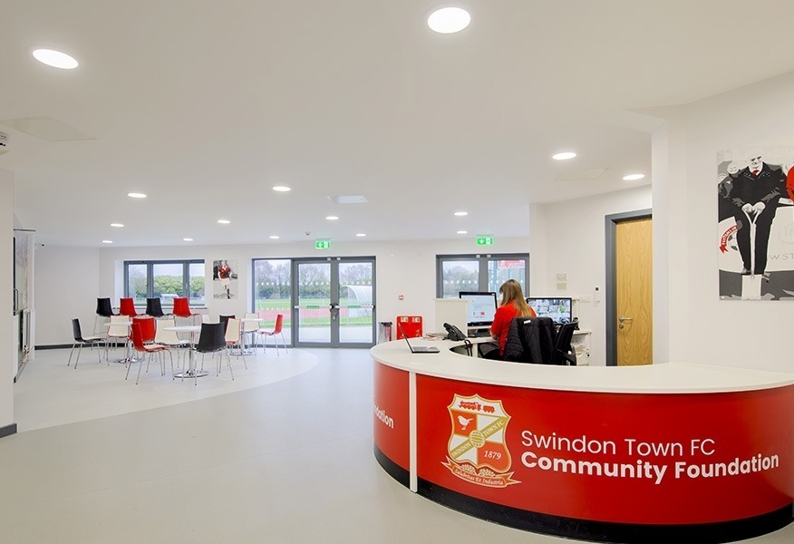 Tamlite Swindon Town FC Foundation Park reception area LED lighting
