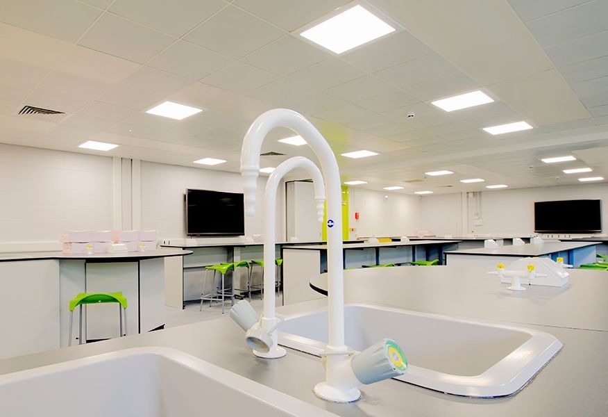 Tamlite Thornleigh Salesian College Bolton classroom cleaning area LED lighting