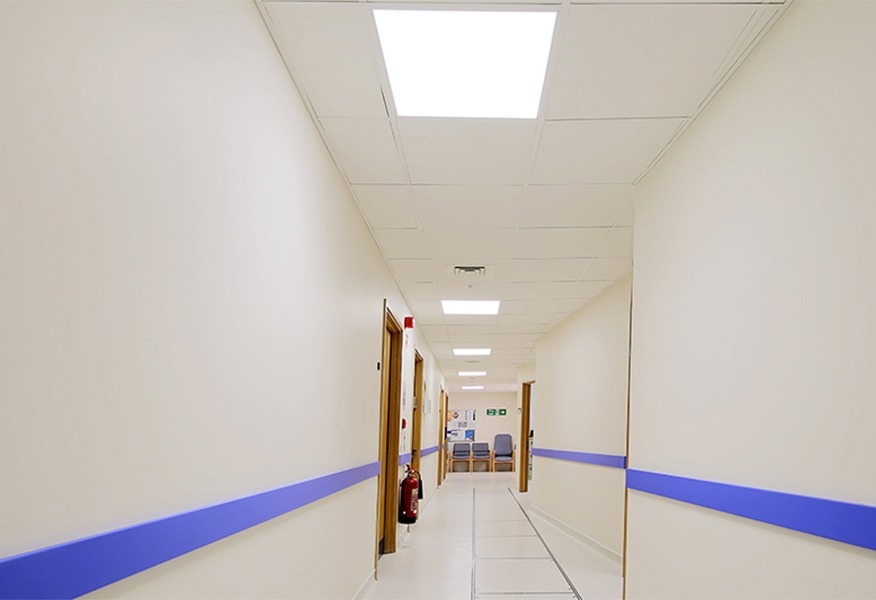 Tamlite Hinchingbrooke Hospital corridor LED lighting