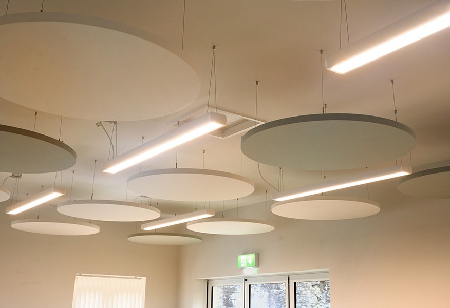 Tamlite Palmer Centre Chepstow suspended LED lighting ceiling