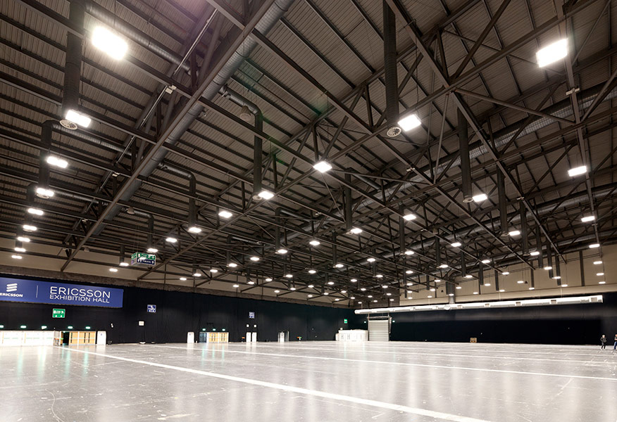 Tamlite Ricoh Arena Coventry LED lighting sports hall