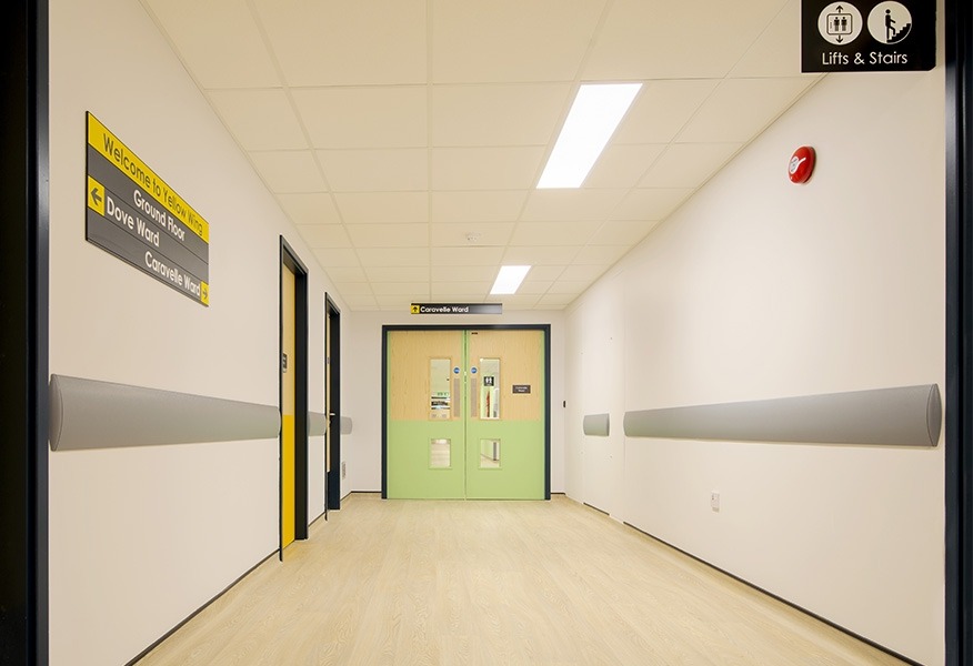 Tamlite Crawley Hospital corridor LED lighting