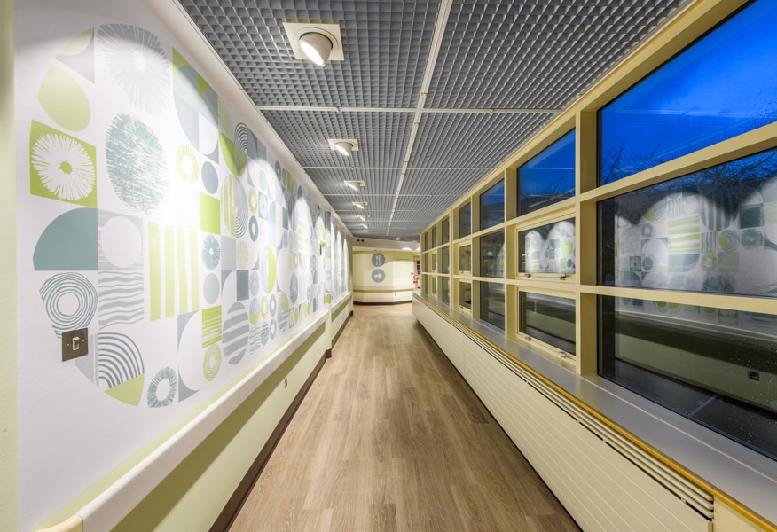 Tamlite Princess Elizabeth Hospital Guernsey corridor LED lighting