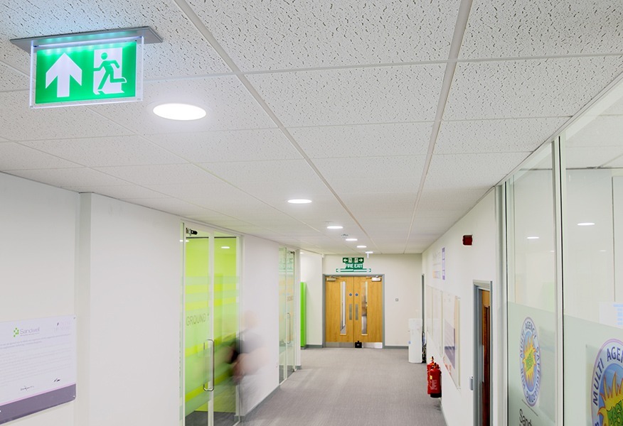 Tamlite Sandwell Council House Oldbury emergency LED lighting hallway