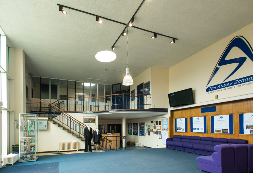 Tamlite The Abbey School Faversham Kent reception area LED lighting