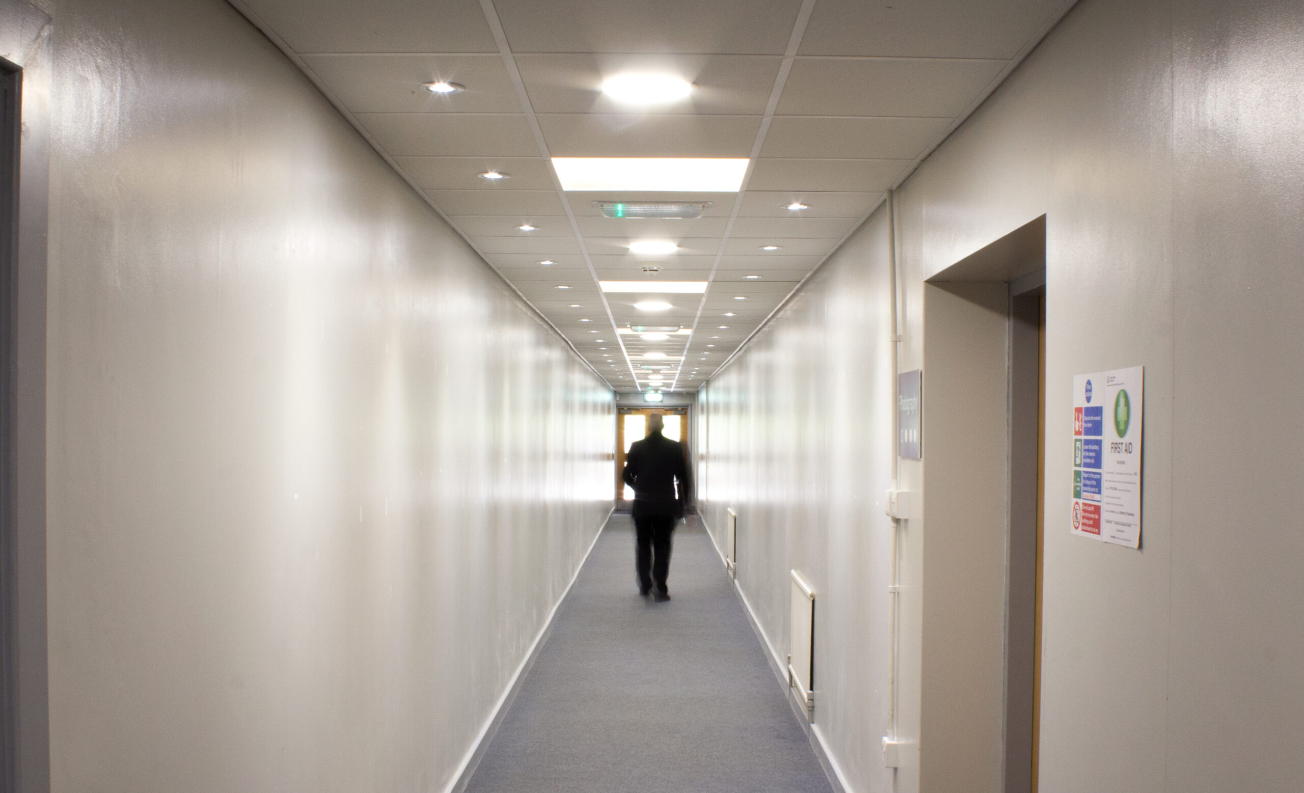 Tamlite Central College Nottingham hallway LED lighting