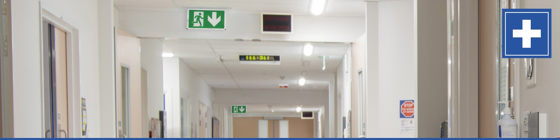 Tamlite healthcare header corridors image with icon