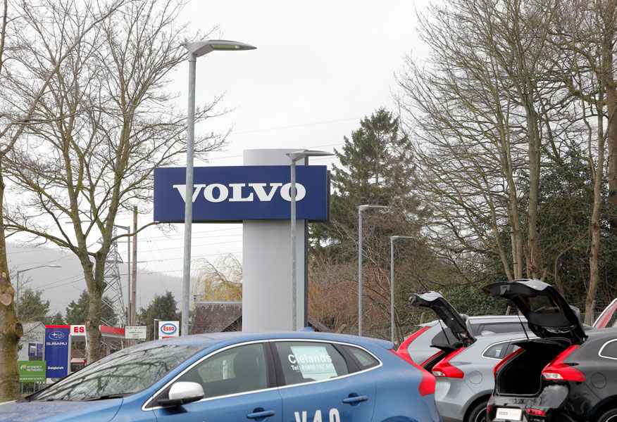 Tamlite Clelands Volvo Galashiels exterior company signage