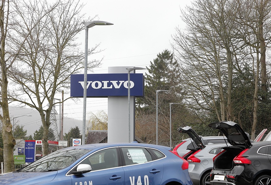 Tamlite Clelands Volvo Galashiels company signage exterior image