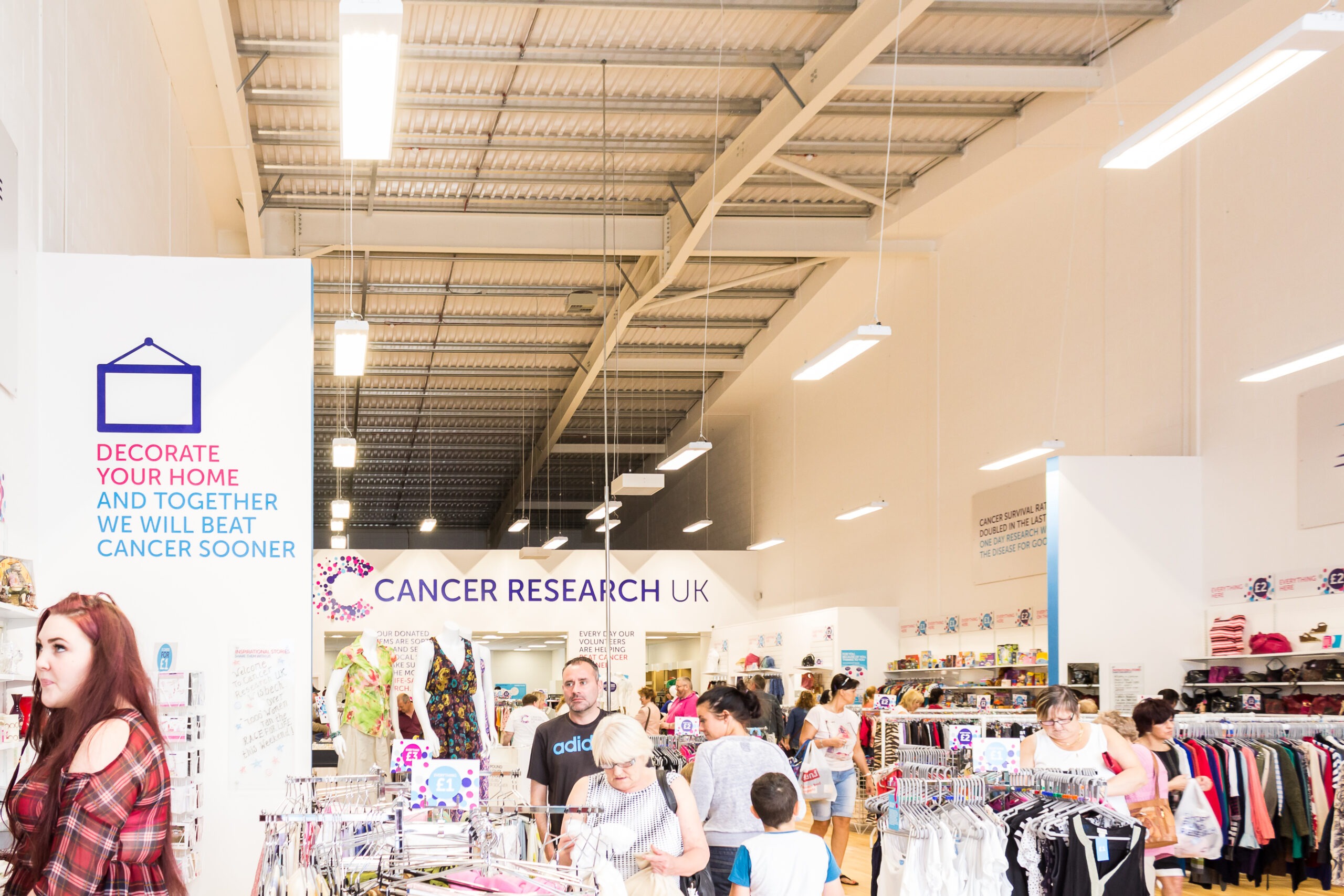 Tamlite Cancer Research retail lights store clothing