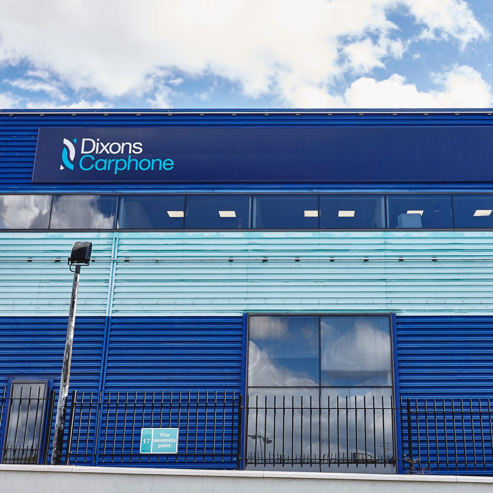 Tamlite Dixons Carphone building exterior sign in blue feature image