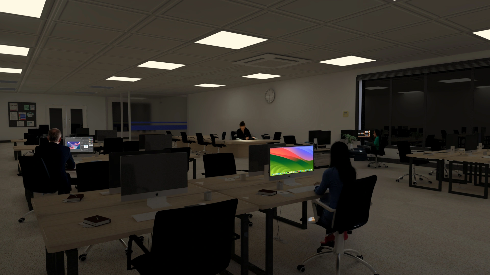 Vision office during the evening