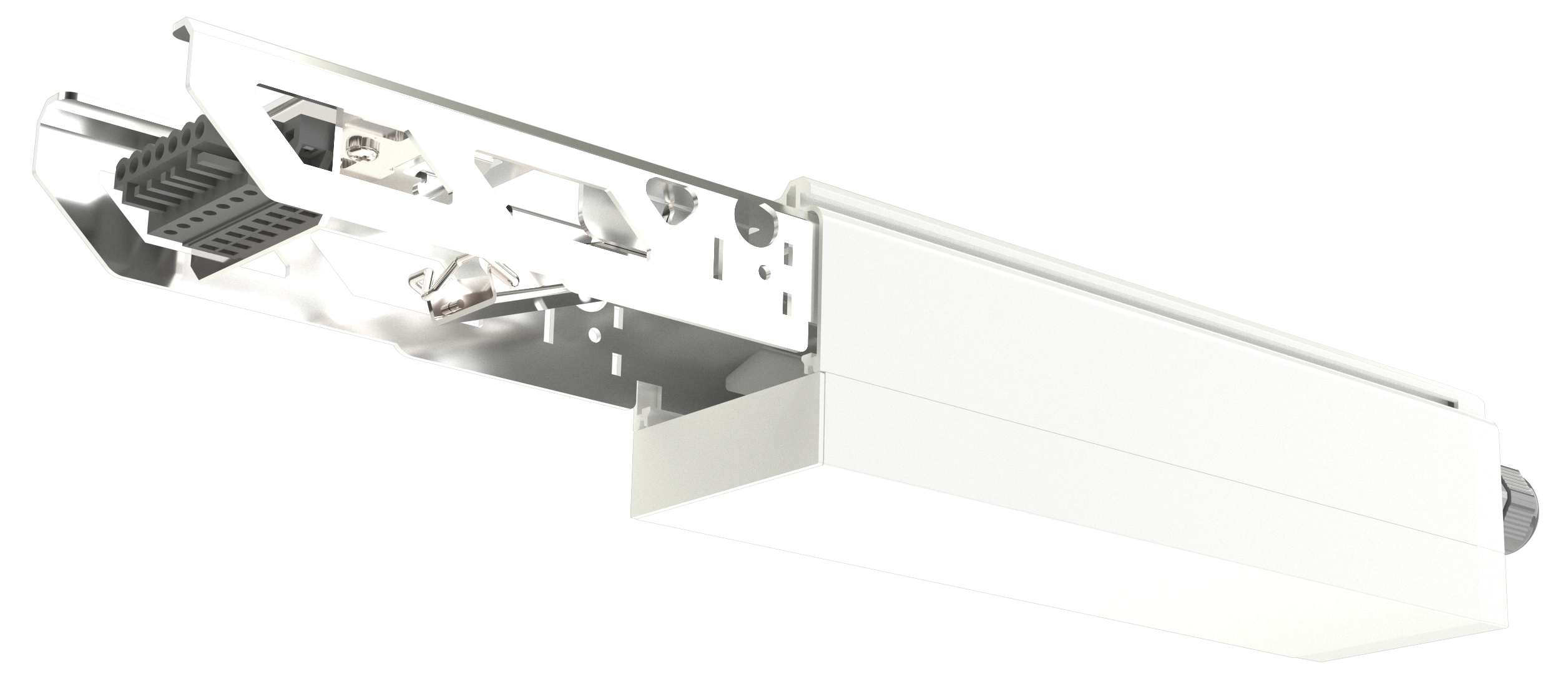 linear led light feed in box
